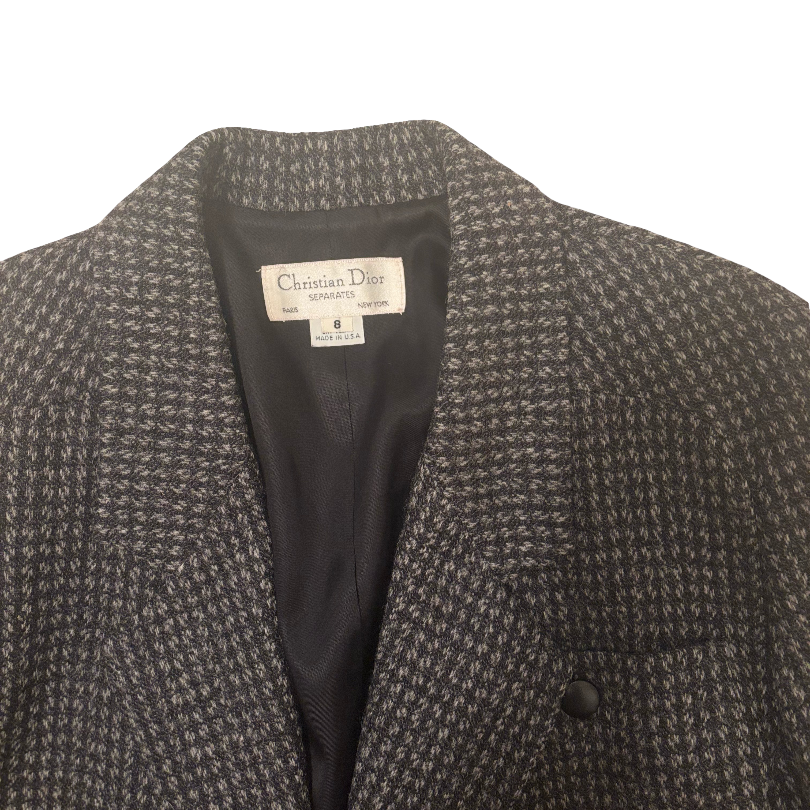 Christian Dior Tweed One-Button Blazer
