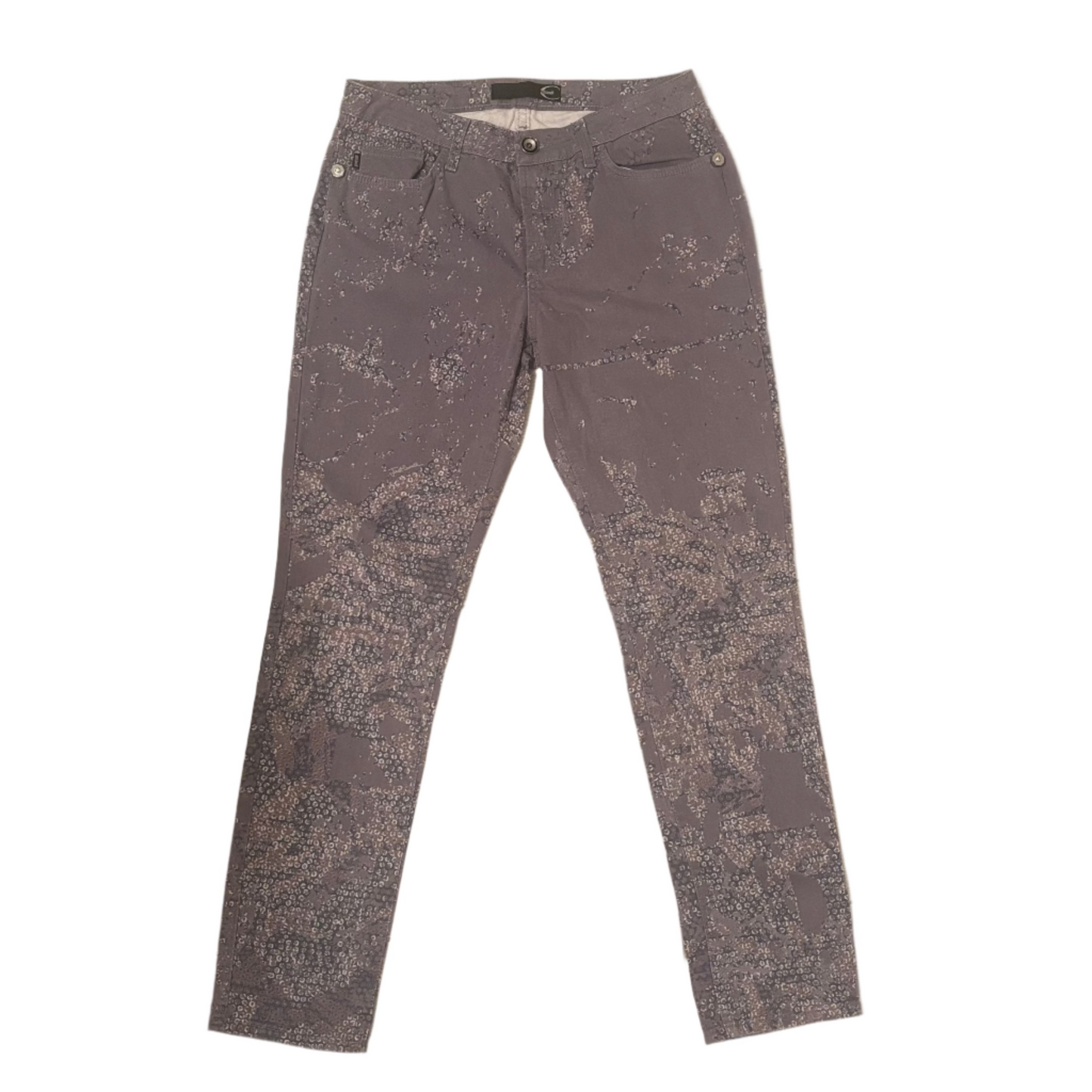 Cavalli Gray Printed Jeans
