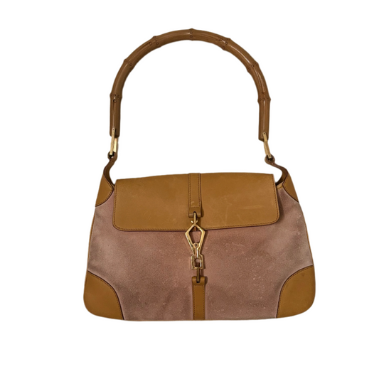Gucci Bamboo Pink Suede Jackie Bag