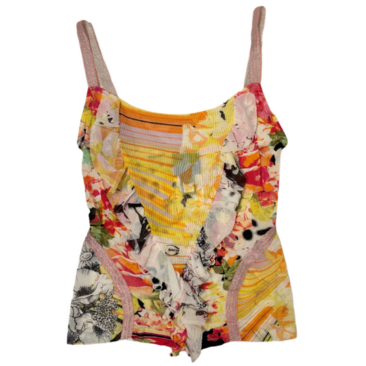 Cavalli Mesh Multi-Colored Print Tank Top