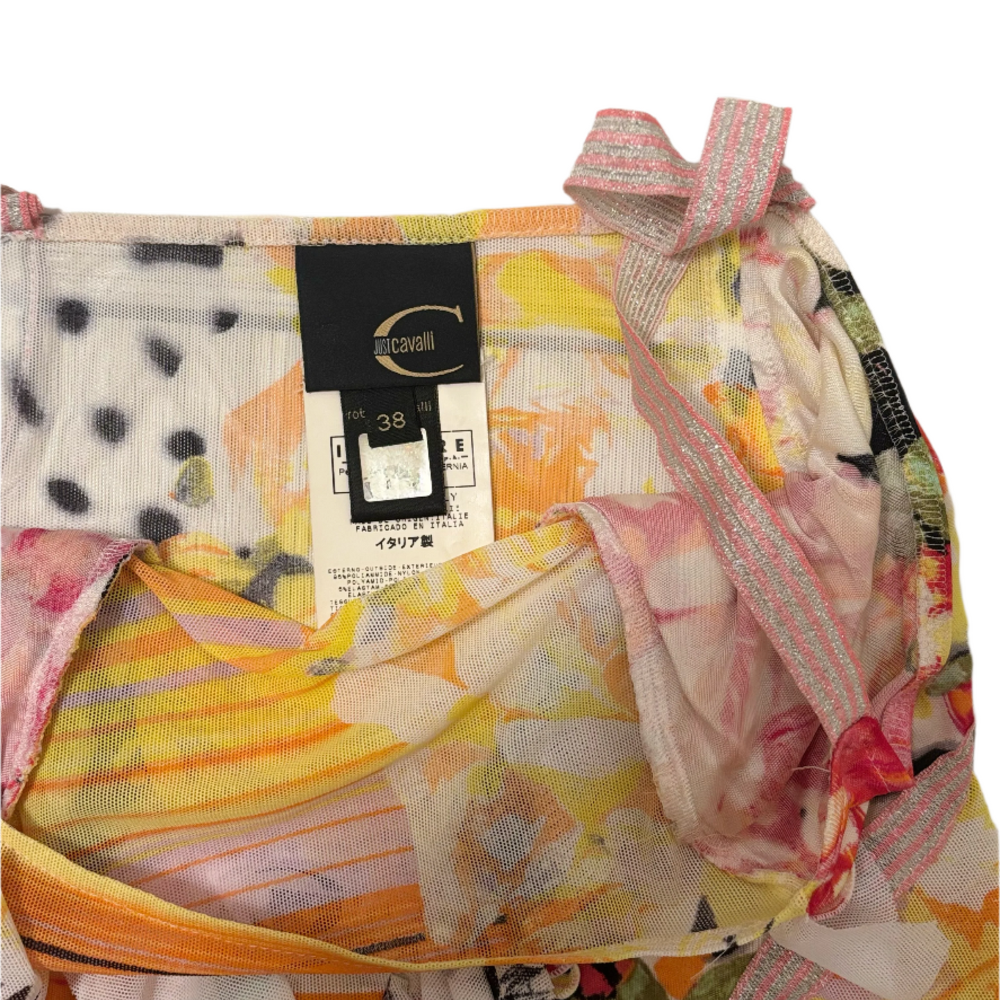 Cavalli Mesh Multi-Colored Print Tank Top
