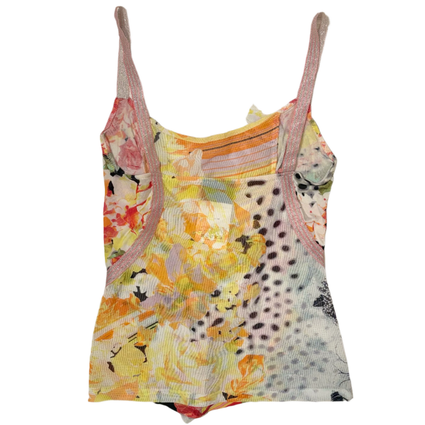 Cavalli Mesh Multi-Colored Print Tank Top