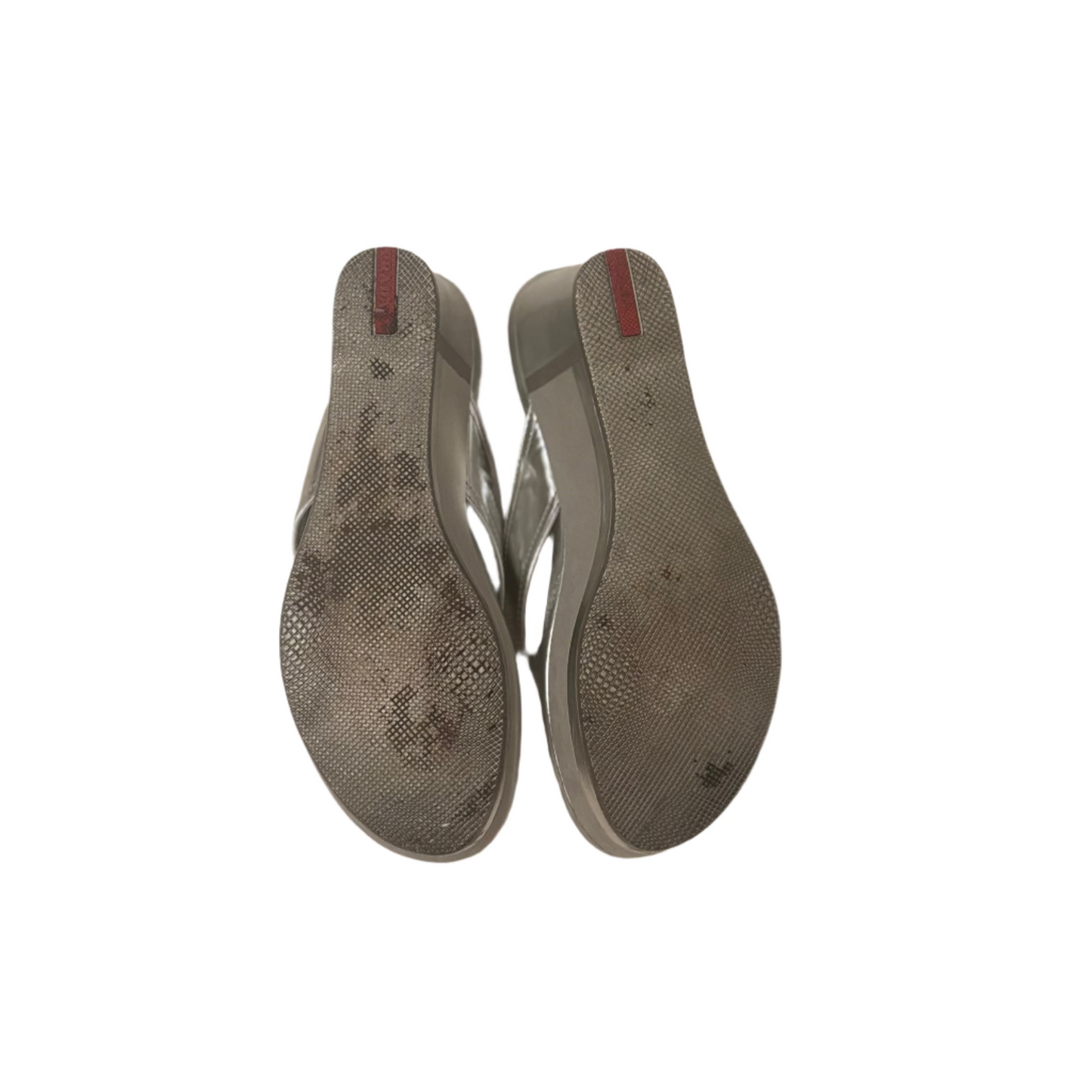 Prada Silver Wedge Heels
