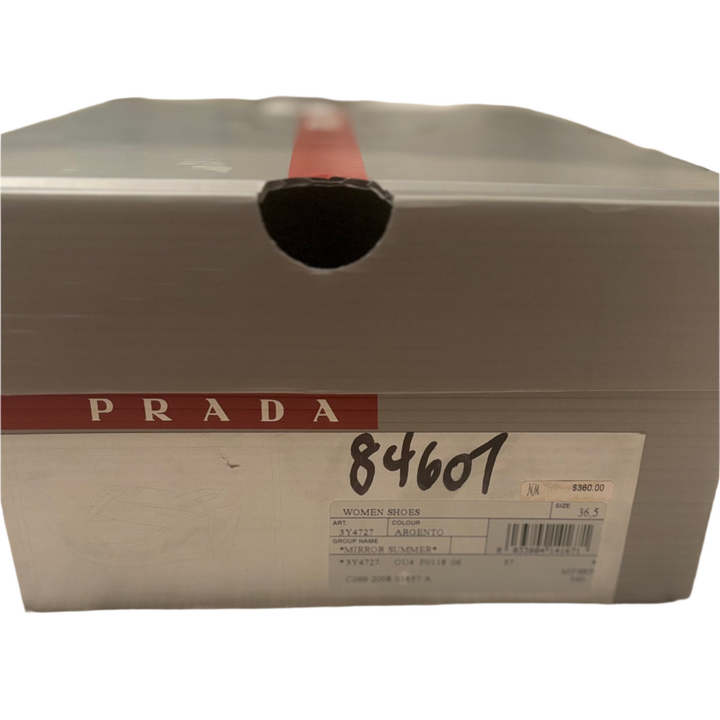 Prada Silver Wedge Heels