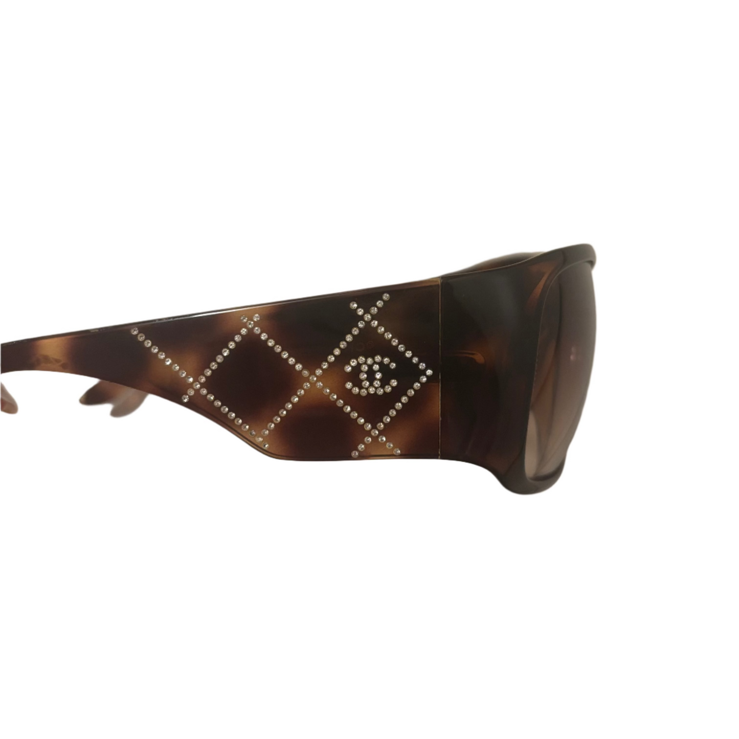 Chanel Rhinestone Tortoise Shell Sunglasses
