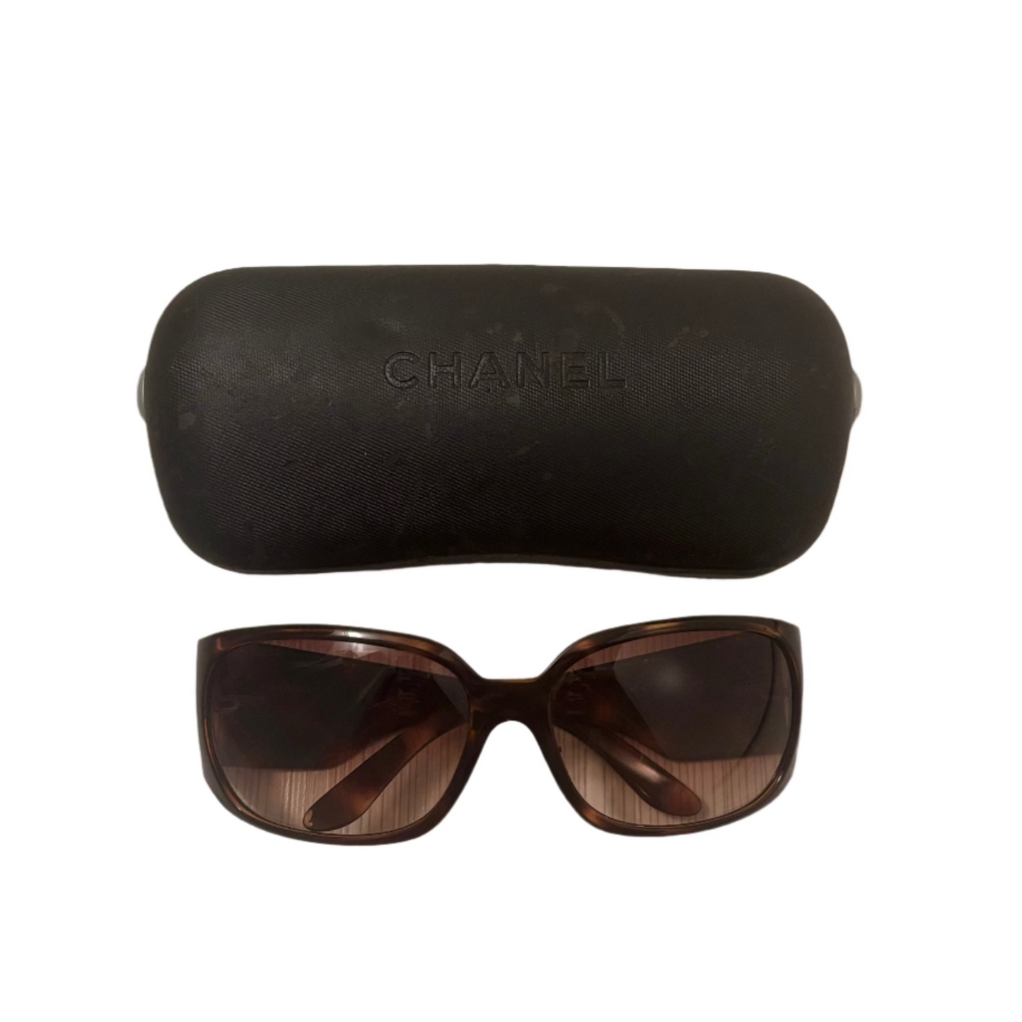 Chanel Rhinestone Tortoise Shell Sunglasses