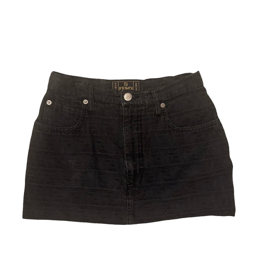 Fendi Black Denim Mini Skirt